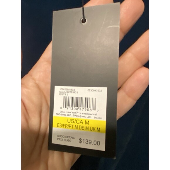 Jones New York Women's Velour Pullover Blue Velvet Shirt Blouse Sz M Whimsical - Picture 4 of 8